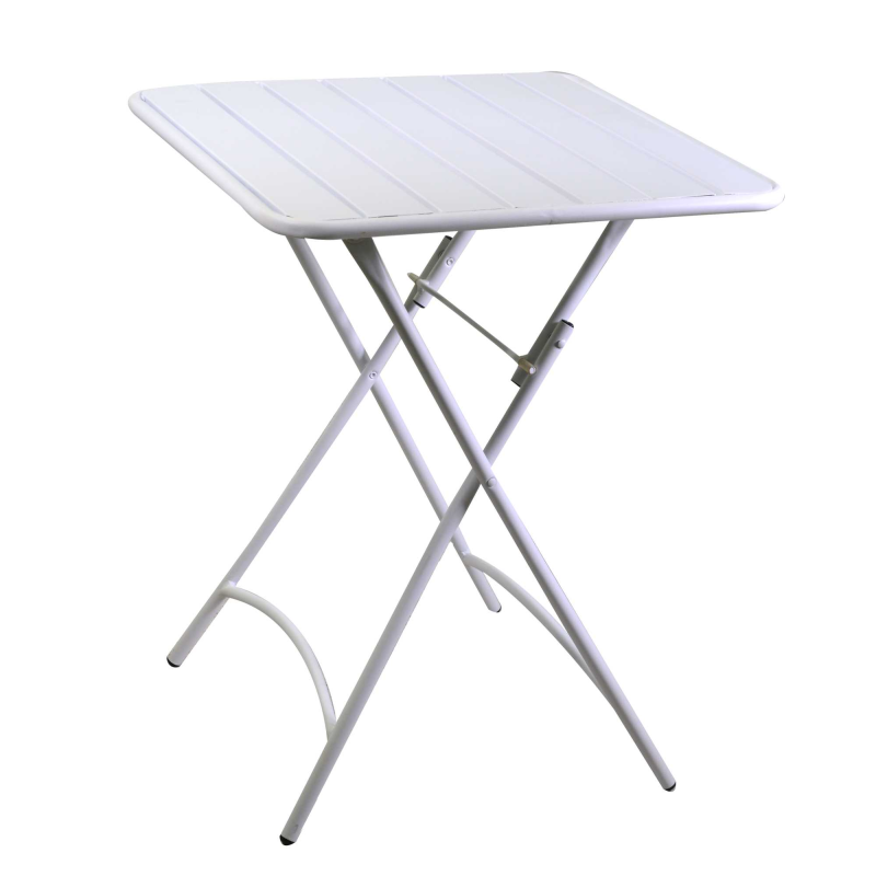 Set Tavolo metallo + 2 Sedie metallo Rovigo bianco cm 50x54h42/87