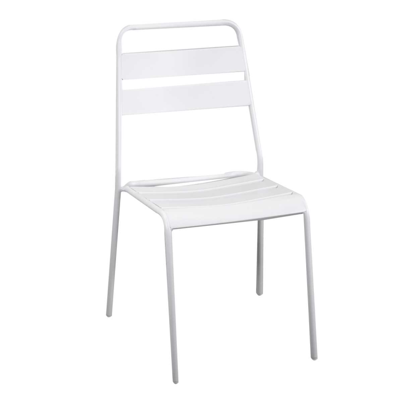 Set Tavolo metallo + 2 Sedie metallo Rovigo bianco cm 50x54h42/87