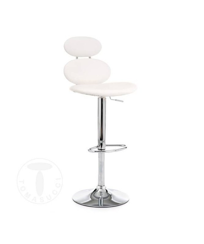 Sgabello in pelle sintetica Cetus - set da 2 bianco