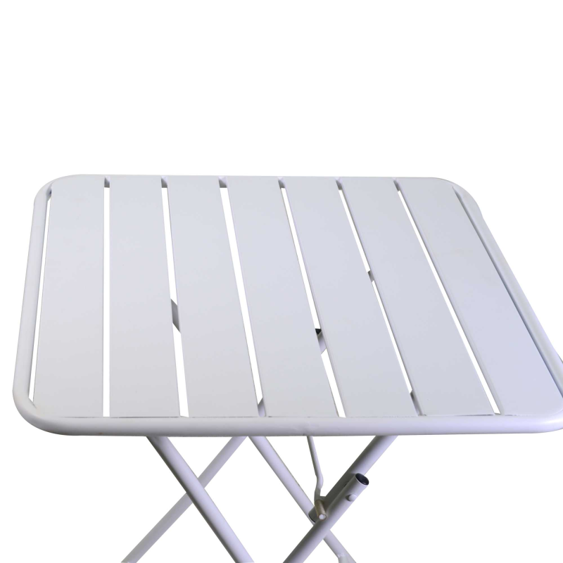 Set Tavolo metallo + 2 Sedie metallo Rovigo bianco cm 50x54h42/87