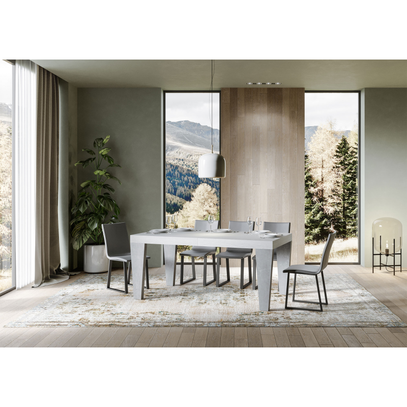 Tavolo allungabile 90x180/284 cm Spimbo Mix piano Bianco Frassino - gambe Noce