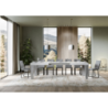 Tavolo allungabile 90x180/284 cm Spimbo Mix piano Bianco Frassino - gambe Noce