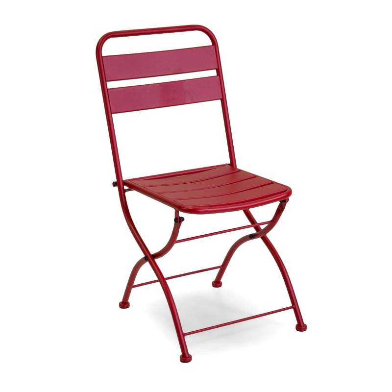 Set Tavolo metallo + 2 Sedie metallo rovigo pieghevole rossa cm 44x53h45/86