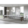 Tavolo allungabile 90x160/420 cm Spimbo Mix piano Bianco Frassino - gambe Noce