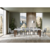 Tavolo allungabile 90x180/440 cm Spimbo Mix piano Bianco Frassino - gambe Noce