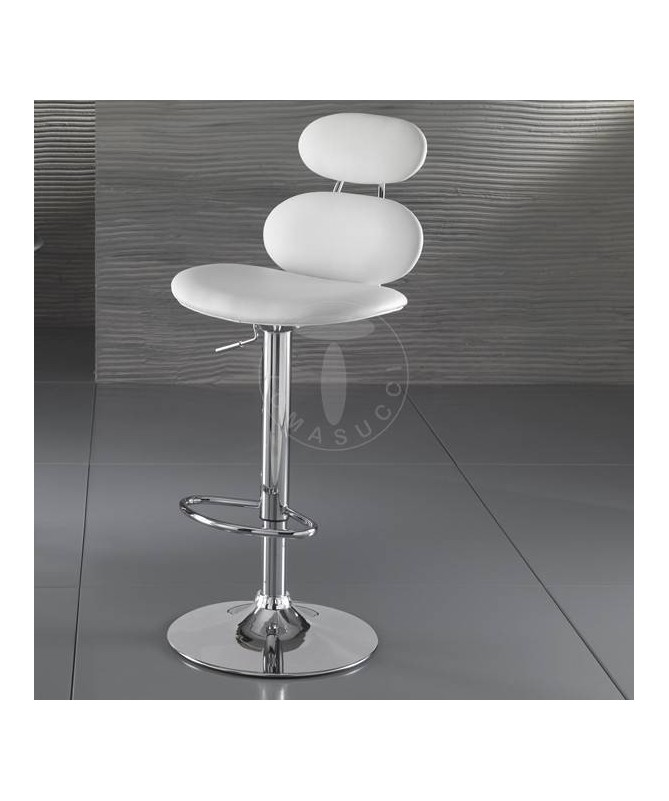 Sgabello in pelle sintetica Cetus - set da 2 bianco