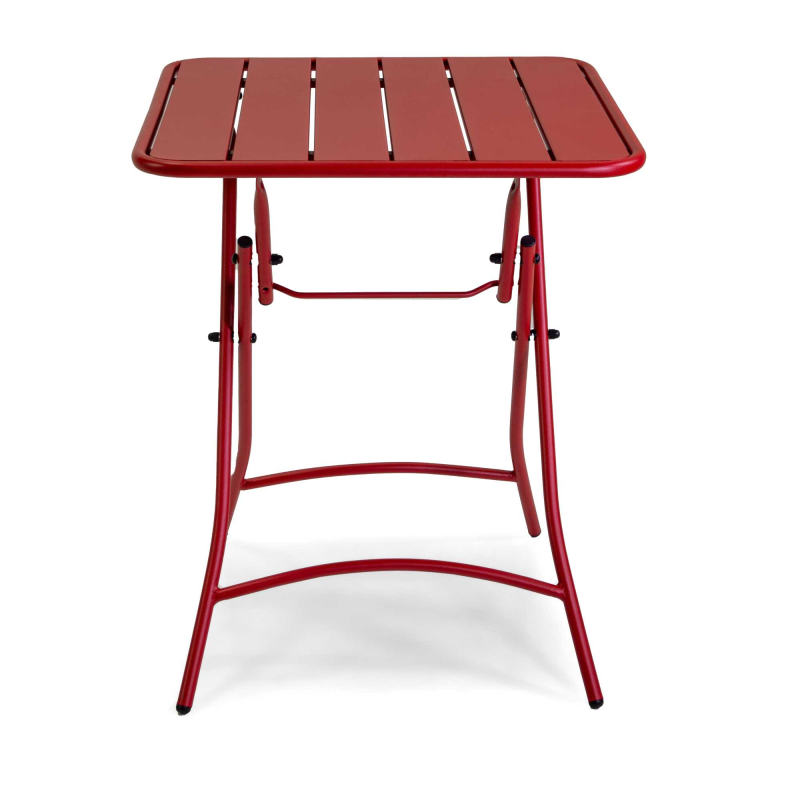 Set Tavolo metallo + 2 Sedie metallo rovigo pieghevole rossa cm 44x53h45/86