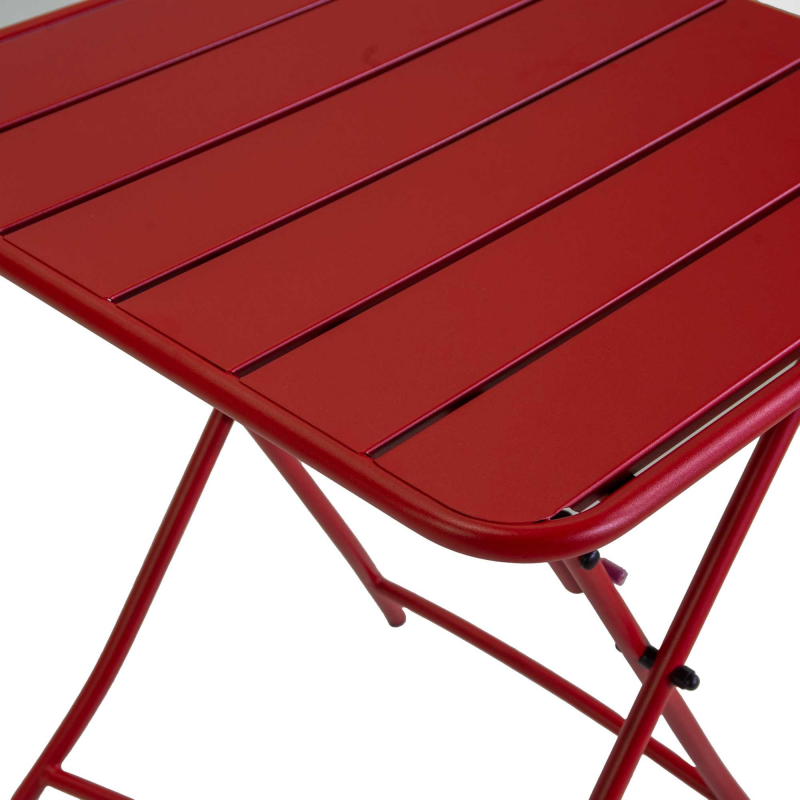 Set Tavolo metallo + 2 Sedie metallo rovigo pieghevole rossa cm 44x53h45/86