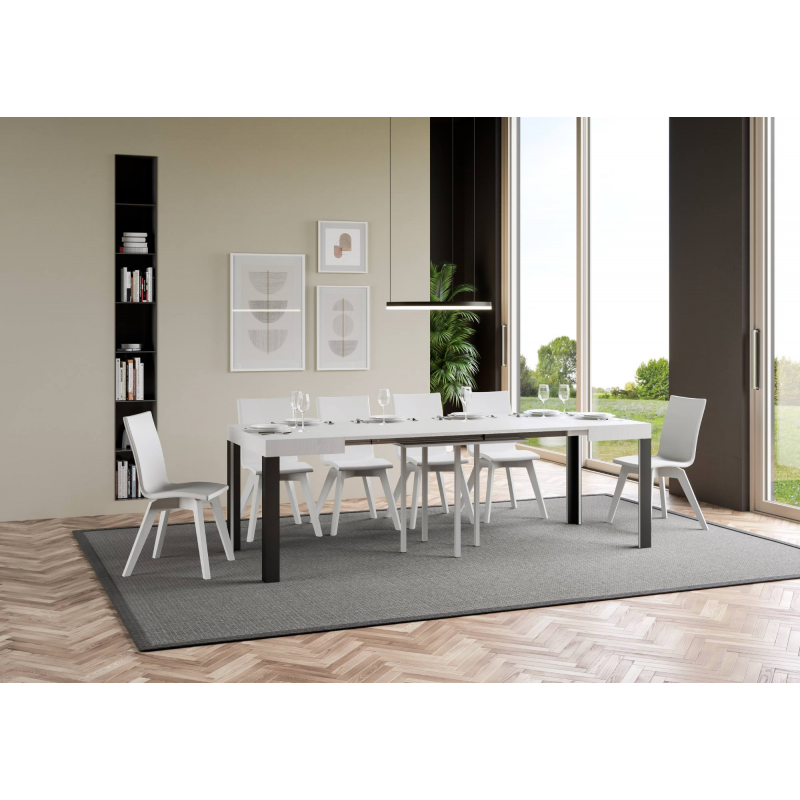 Tavolo allungabile 90x90/246 cm Linea telaio Antracite