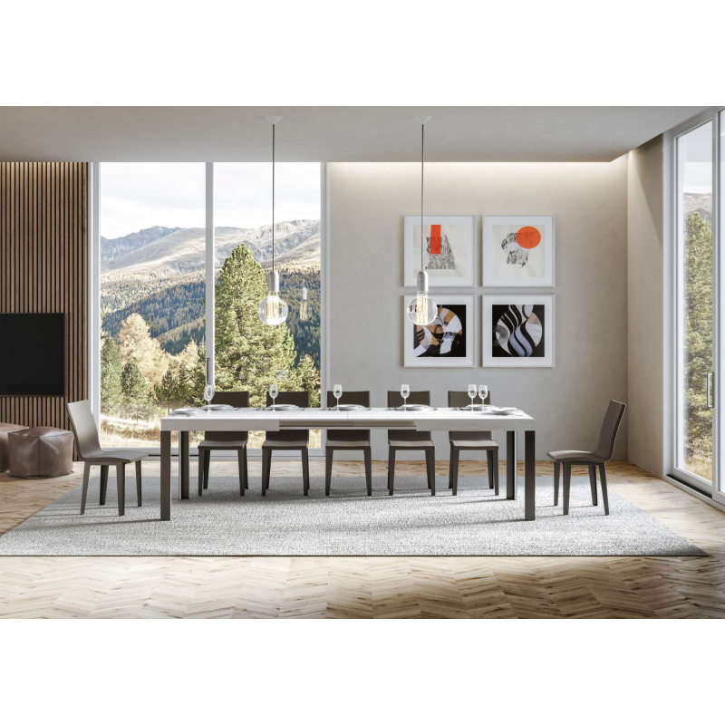 Tavolo allungabile 90x180/284 cm Linea telaio Antracite