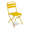 Set Tavolo metallo + 2 Sedie metallo rovigo pieghevole gialla cm 44x53h45/86