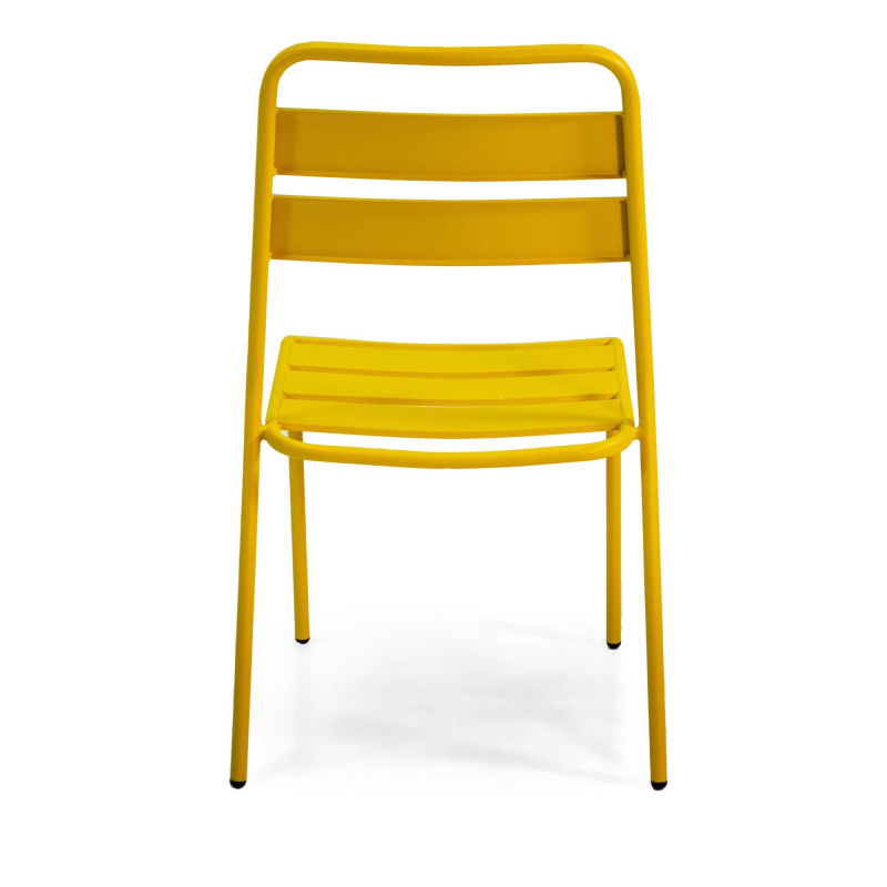 Set Tavolo metallo + 2 Sedie metallo Rovigo gialla cm 50x54h42/87
