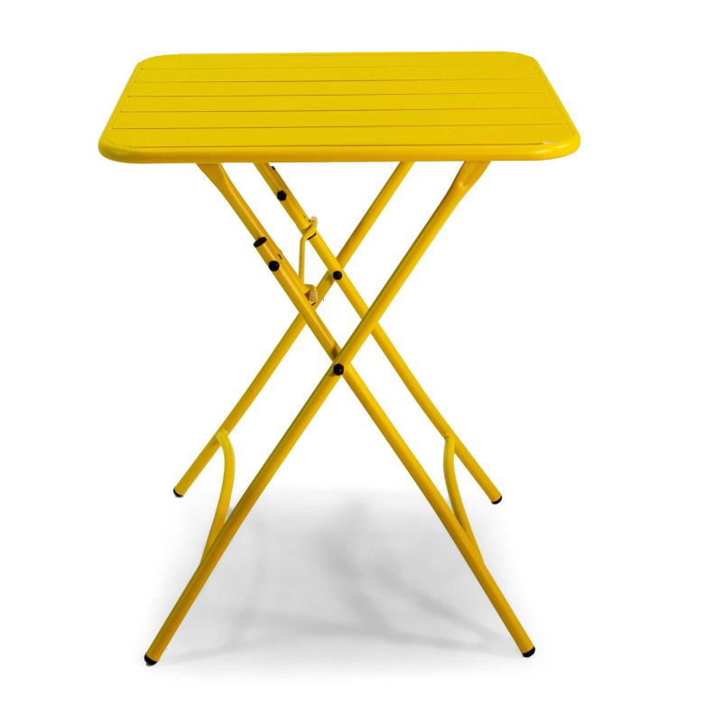 Set Tavolo metallo + 2 Sedie metallo Rovigo gialla cm 50x54h42/87