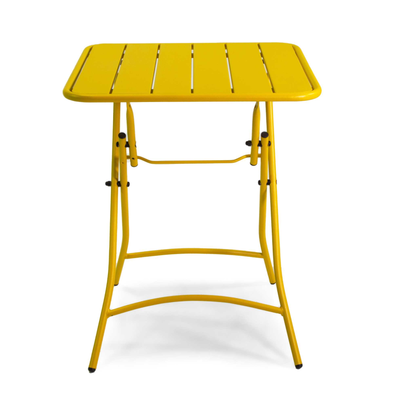 Set Tavolo metallo + 2 Sedie metallo Rovigo gialla cm 50x54h42/87