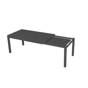 Set Tavolo alluminio + 6 Poltrone alluminio boston antracite con cuscino grigio cm58x57h88