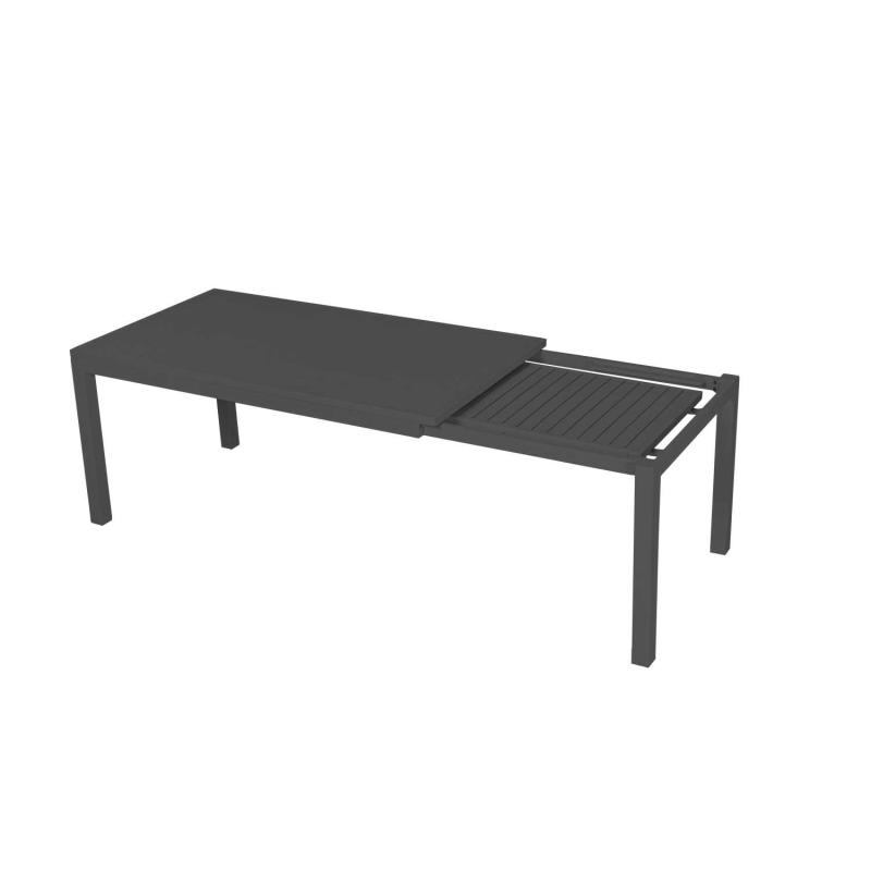 Set Tavolo alluminio + 6 Poltrone alluminio boston antracite con cuscino grigio cm58x57h88
