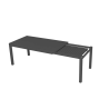Set Tavolo alluminio + 6 Poltrone alluminio boston antracite con cuscino grigio cm58x57h88