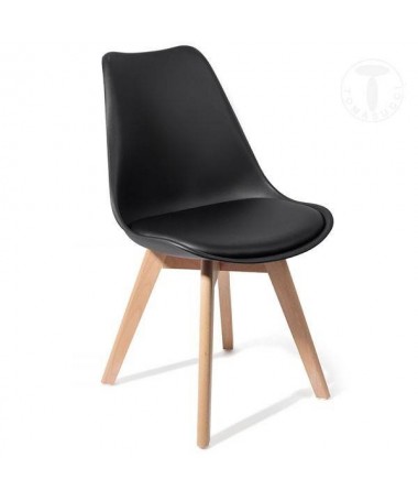 Sedia Kiki Evo Wood - set da 2 nero TOMASUCCI