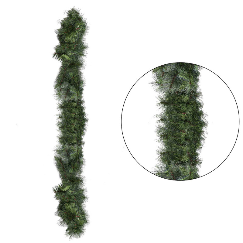 Festone Monte Erice verde 270 cm decorazione natalizia realistica