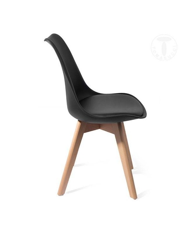 Sedia Kiki Evo Wood - set da 2 nero TOMASUCCI