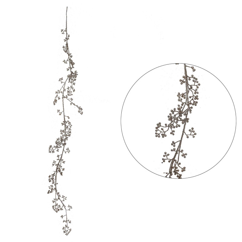Set 2 Festoni Plastica Champagne 156 cm Decorazione Casa