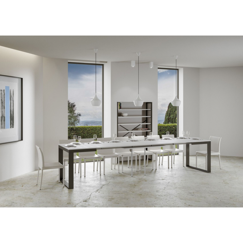 Tavolo allungabile 90x120/380 cm Tecno Evolution telaio Antracite