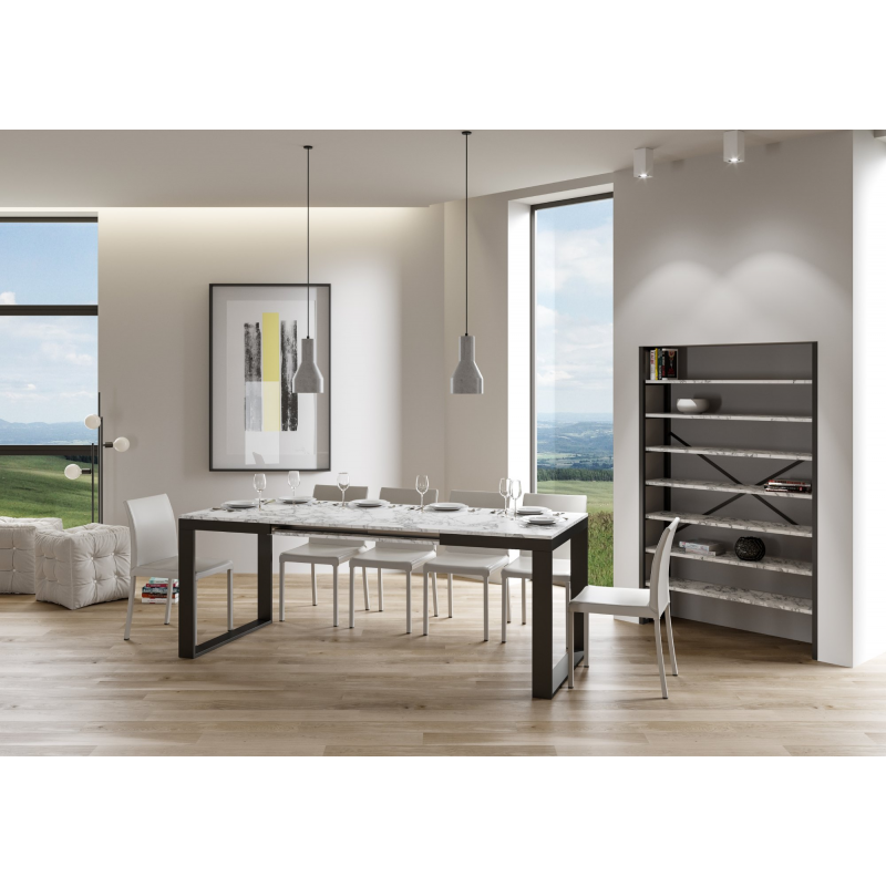 Tavolo allungabile 90x120/380 cm Tecno Evolution telaio Antracite