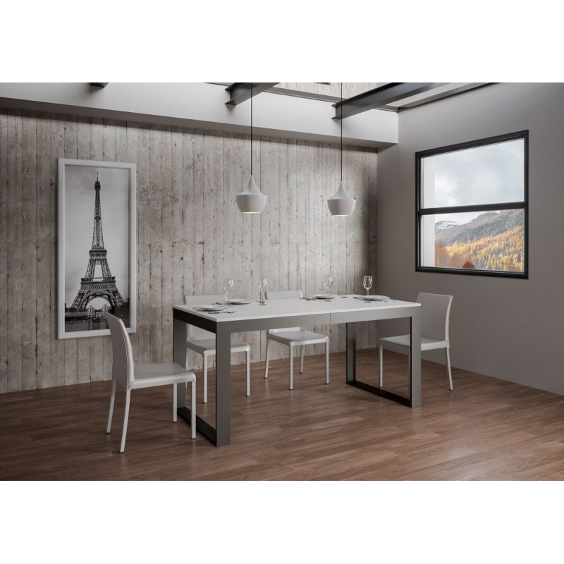 Tavolo allungabile 90x160/420 cm Tecno Evolution telaio Antracite