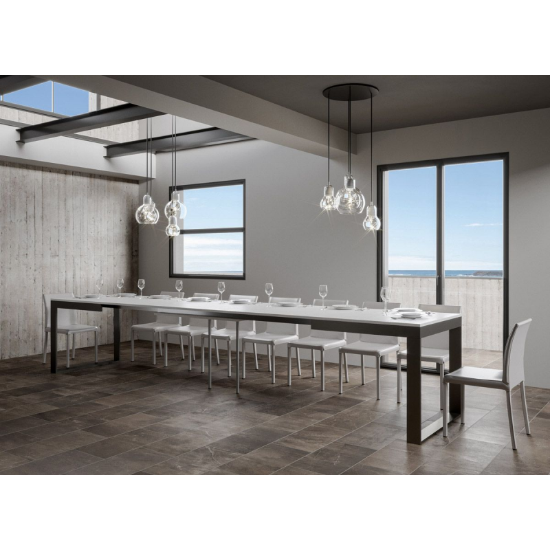 Tavolo allungabile 90x180/440 cm Tecno Evolution telaio Antracite
