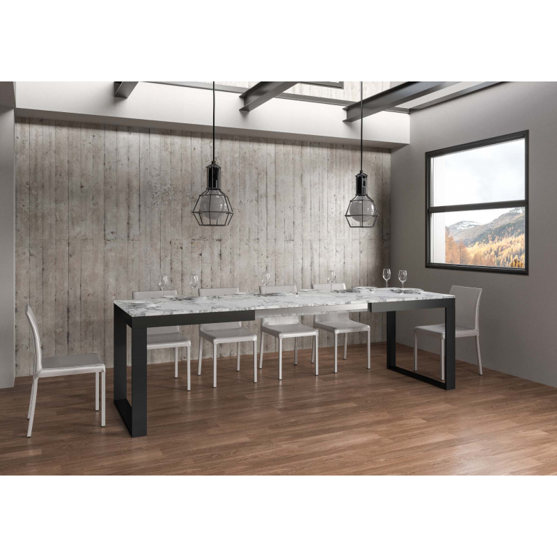 Tavolo allungabile 90x180/440 cm Tecno Evolution telaio Antracite