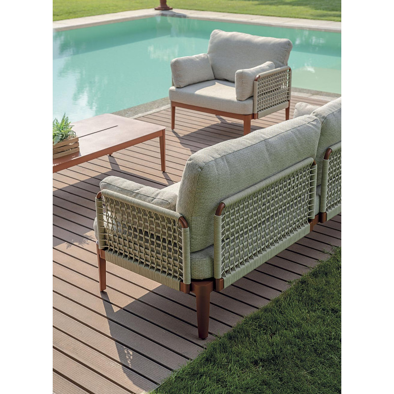 Salotto Bandol In Alluminio Rosso + Corda Beige Moia