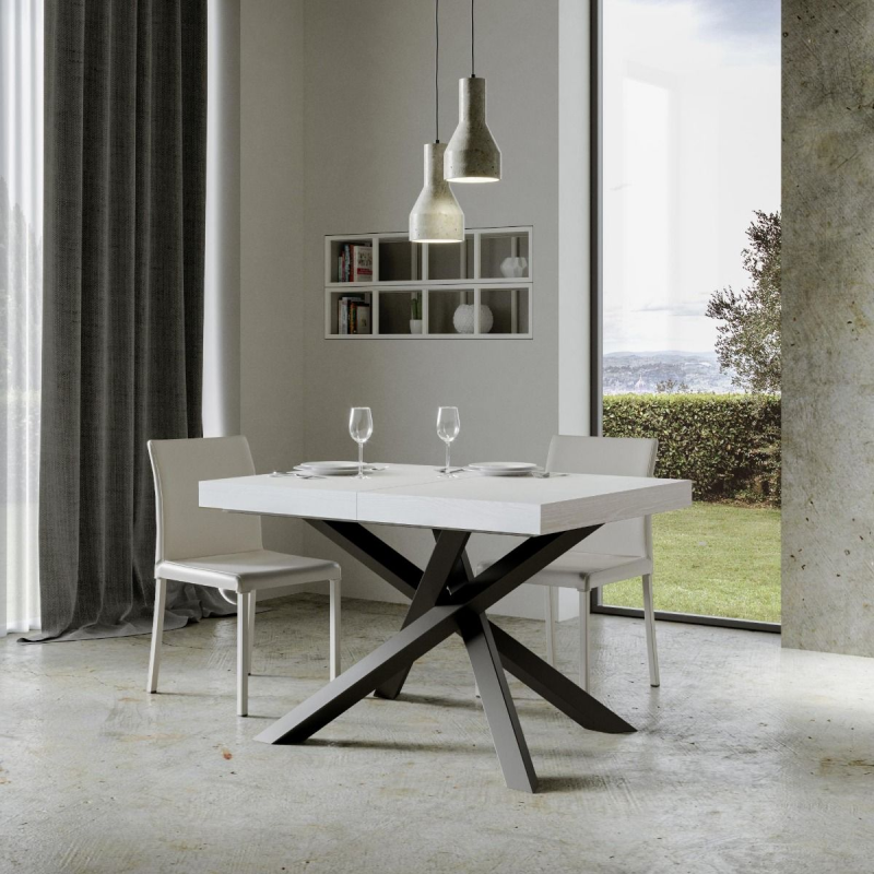 Tavolo allungabile 90x130/390 cm Volantis telaio Antracite