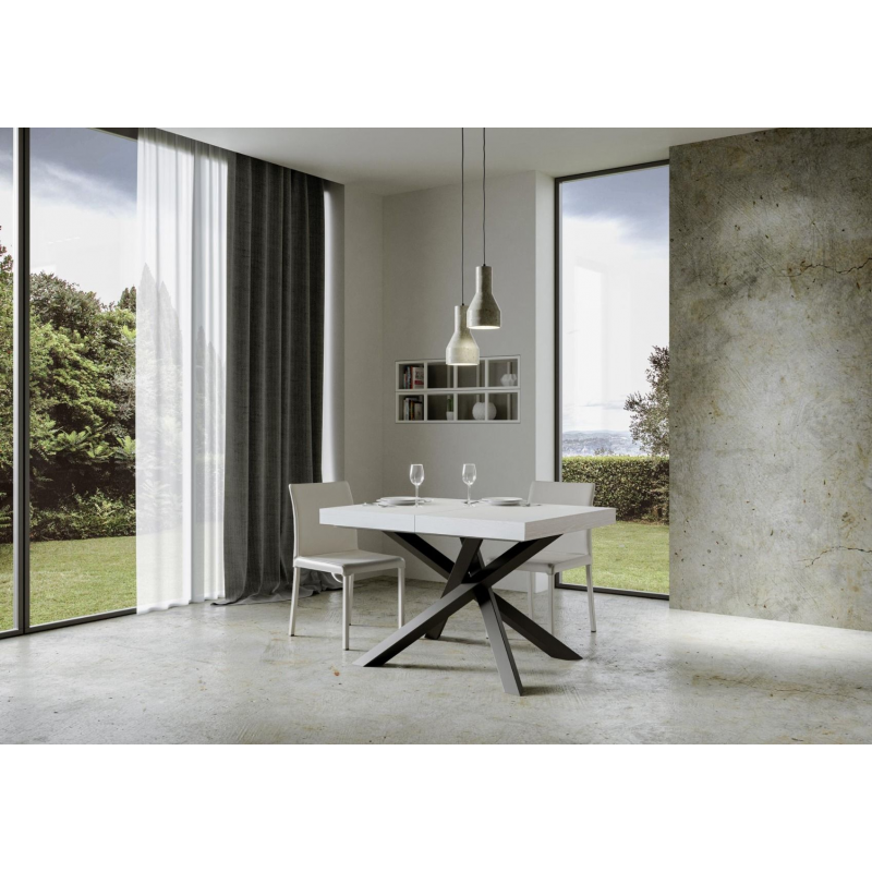 Tavolo allungabile 90x130/390 cm Volantis telaio Antracite