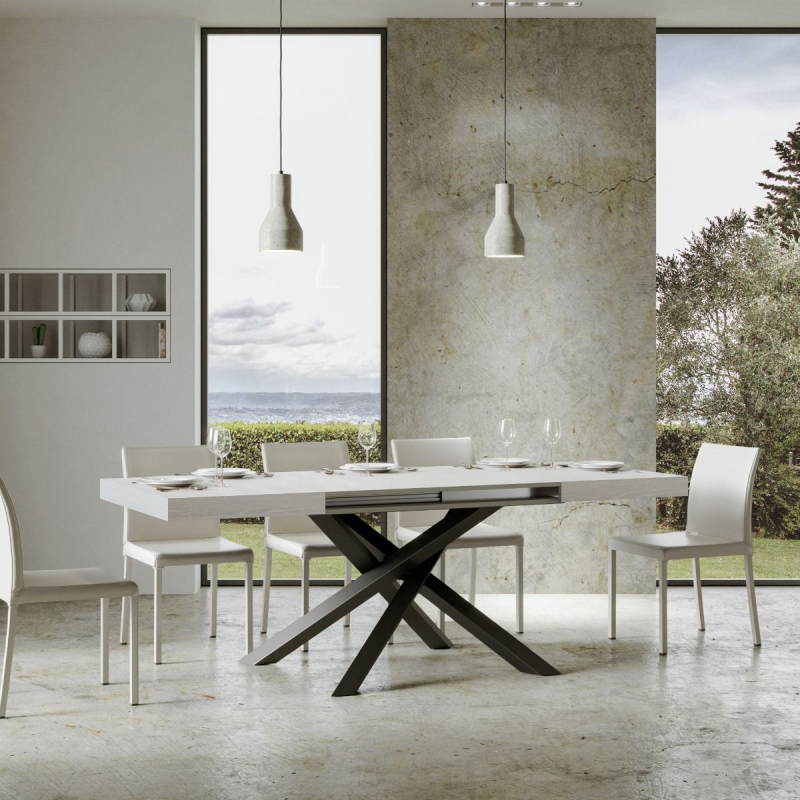 Tavolo allungabile 90x160/420 cm Volantis telaio Antracite