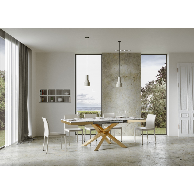 Tavolo allungabile 90x120/224 cm Volantis Evolution telaio Oro