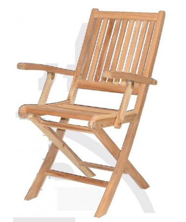 set da 2 Sedia pieghevole legno Teak con braccioli - PREDA