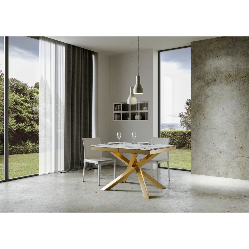 Tavolo allungabile 90x120/380 cm Volantis Evolution telaio Oro