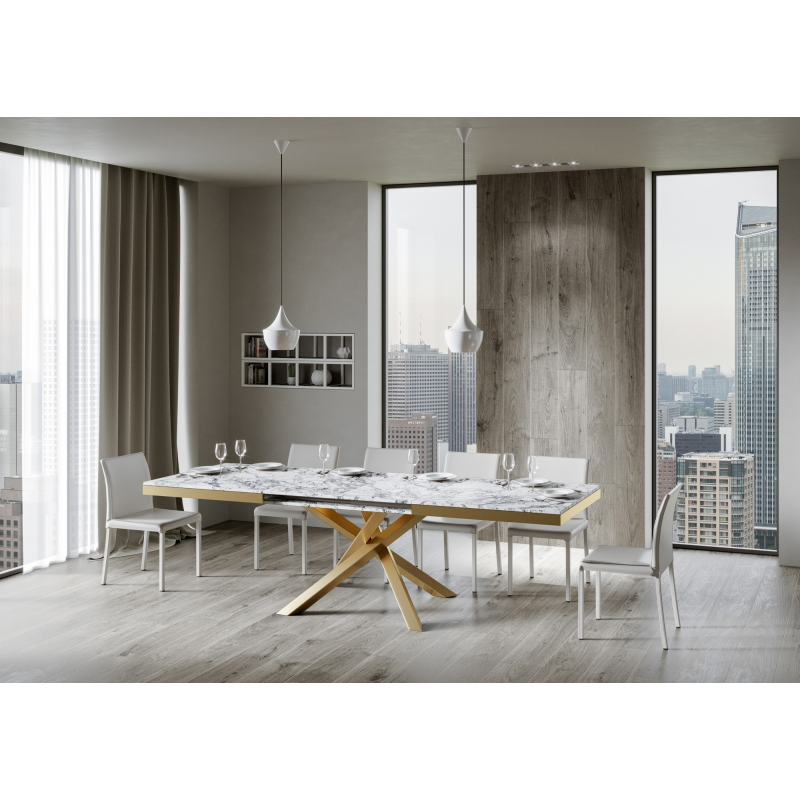 Tavolo allungabile 90x180/440 cm Volantis Evolution telaio Oro