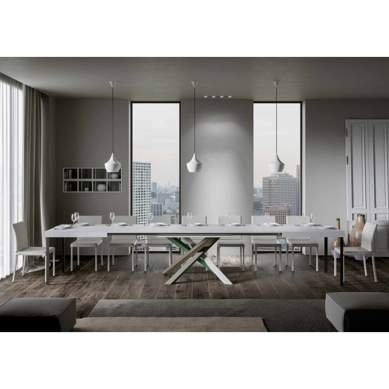 Tavolo allungabile 90x130/390 cm Volantis telaio gambe 4 colori (A)
