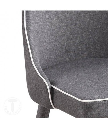 Zoom Sedia imbottita Ketty in tessuto - set da 4 grigio