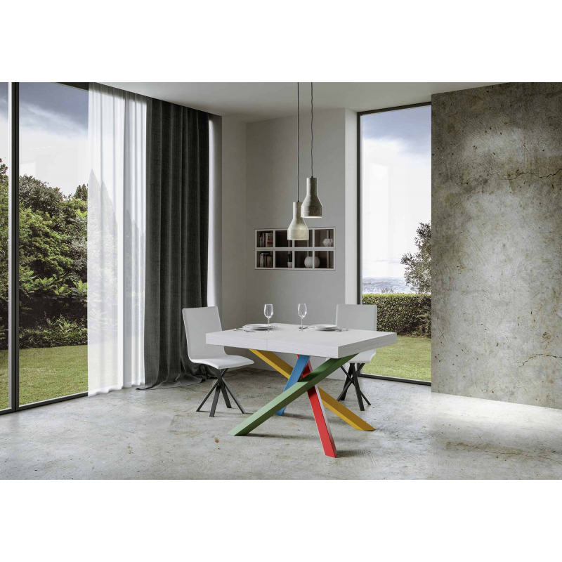 Tavolo allungabile 90x130/390 cm Volantis telaio gambe 4 colori (B)