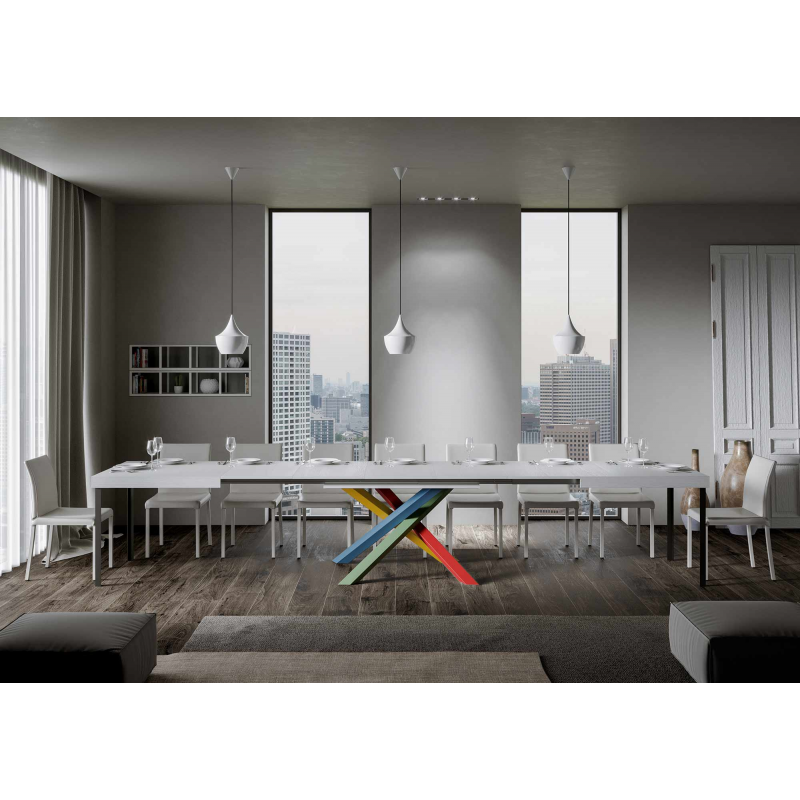 Tavolo allungabile 90x130/390 cm Volantis telaio gambe 4 colori (B)