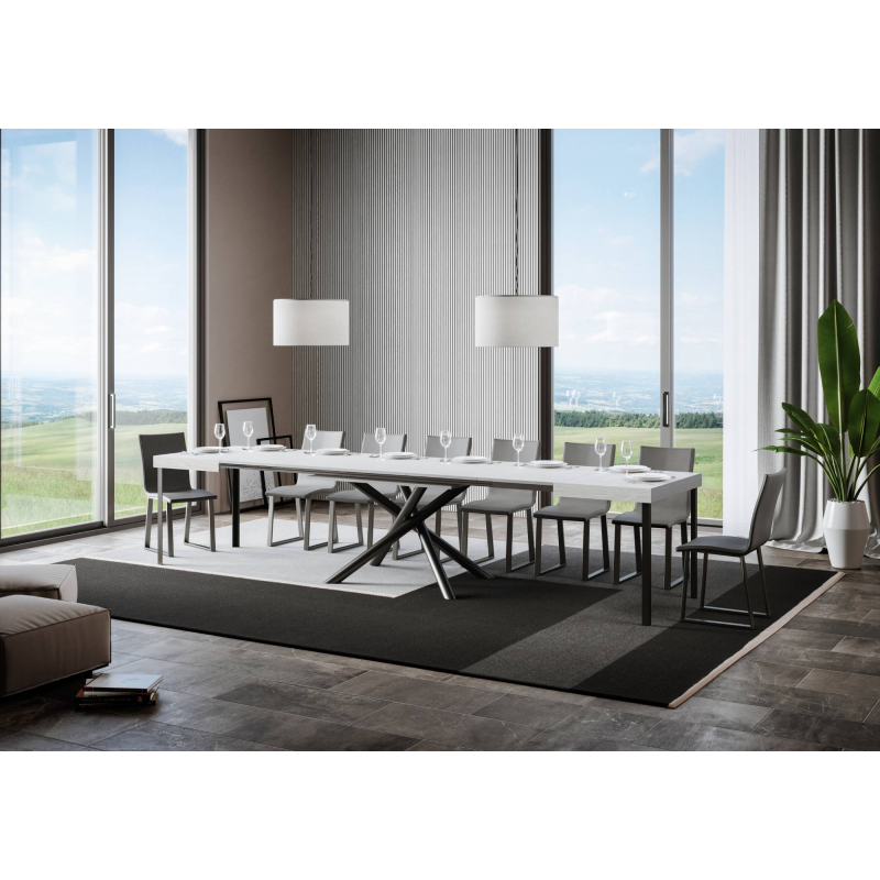Tavolo allungabile 90x130/390 cm Famas telaio Antracite