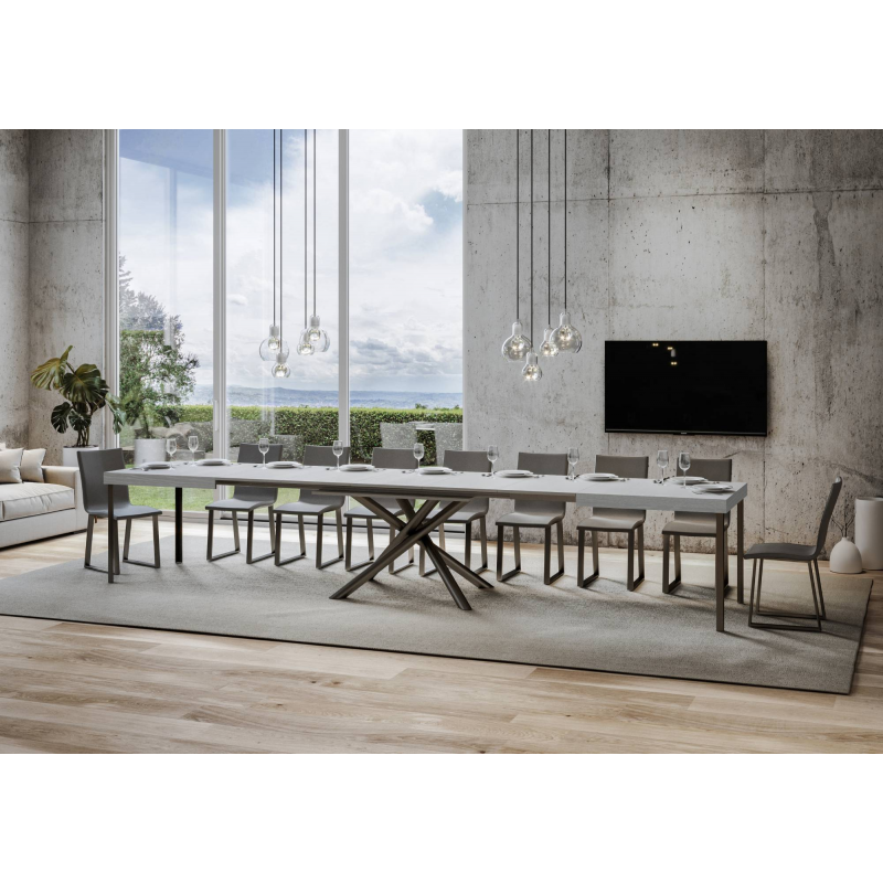 Tavolo allungabile 90x160/420 cm Famas telaio Antracite