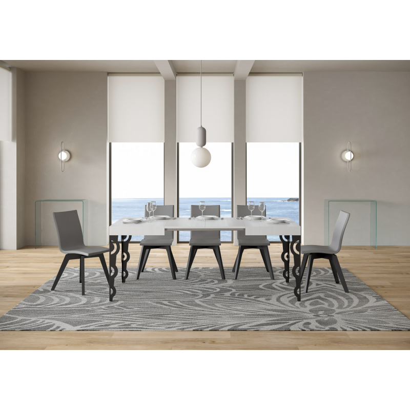 Tavolo allungabile 80x120/204 cm Karamay telaio Antracite