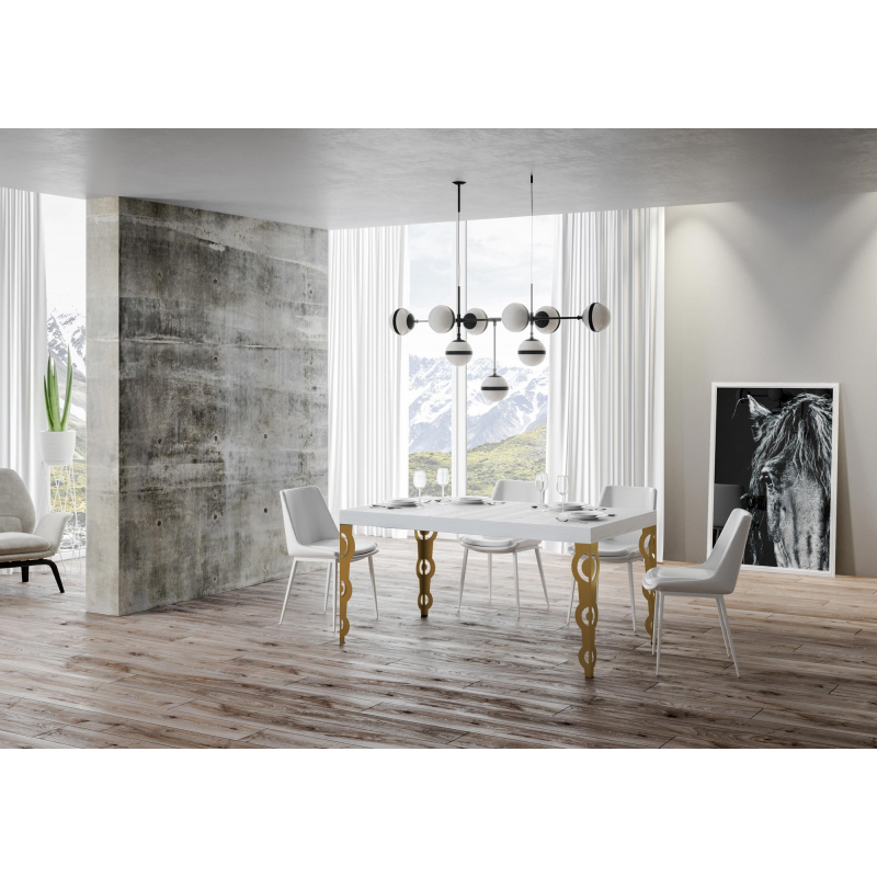 Tavolo allungabile 90x130/234 cm Karamay telaio Oro