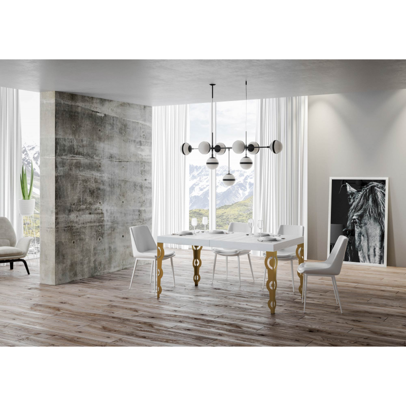Tavolo allungabile 90x160/420 cm Karamay telaio Oro