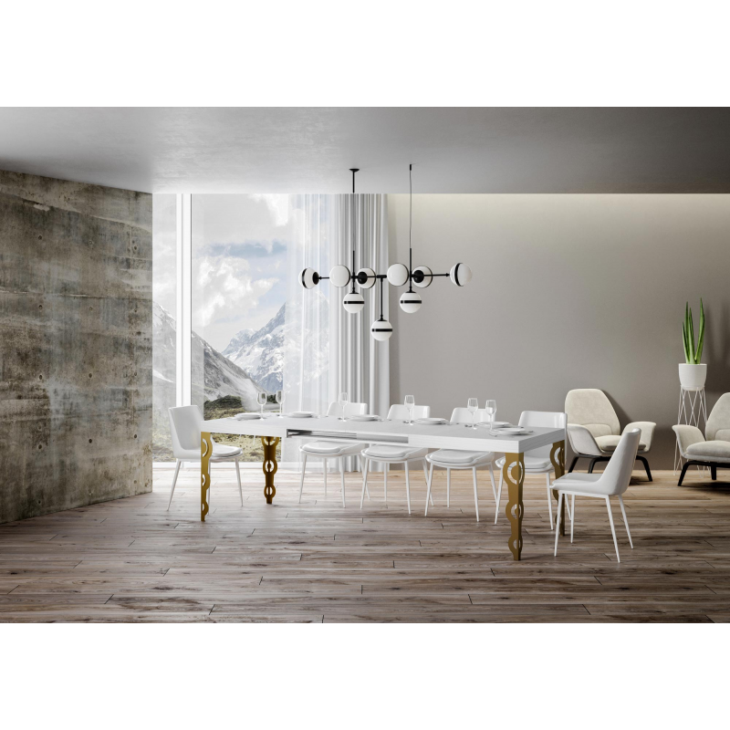 Tavolo allungabile 90x160/420 cm Karamay telaio Oro
