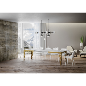 Zoom Tavolo allungabile 90x120/224 cm Karamay Evolution telaio Oro