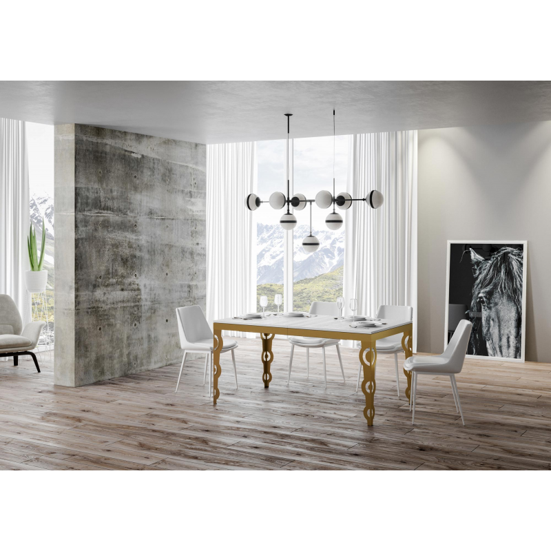 Tavolo allungabile 90x120/224 cm Karamay Evolution telaio Oro